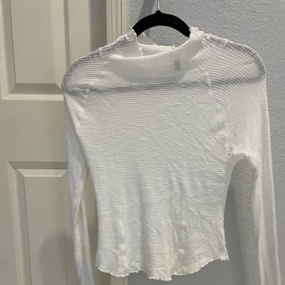 Free people white mock neck long sleeve